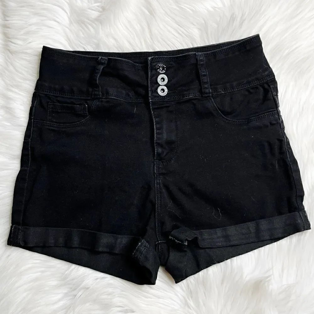 Blue Savvy High Rise Cuffed Shorts Black Size 30